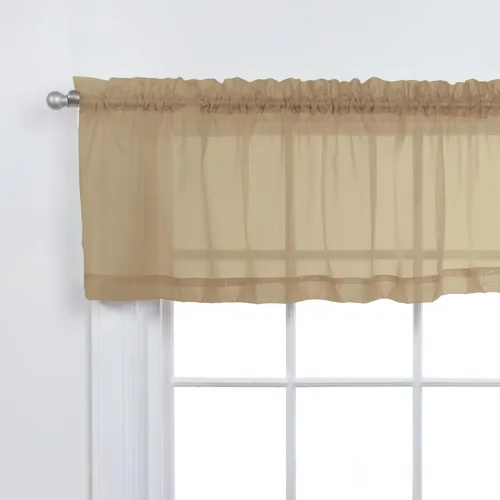 Miniatura 43 de Stylemaster Elegance Cenefa recta de gasa transparente, 60 x 14 pulgadas, color dorado