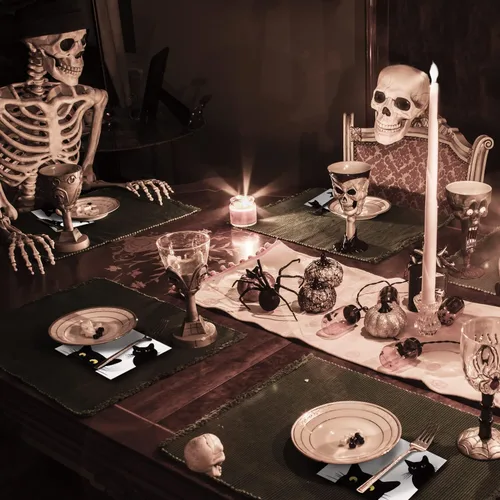 Miniatura 5 de Quera Paquete de 50 servilletas de papel desechables de gato negro, suministros para fiestas, servilletas de papel de Halloween, servilletas