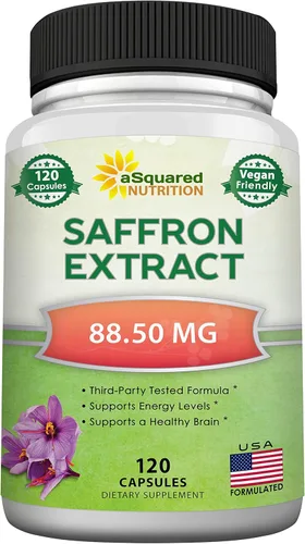 Suplementos de azafrán - 120 cápsulas - Pastillas de suplemento de extracto de azafrán - Alternativa pura al azafrán al polvo, té, hilos y gomitas
