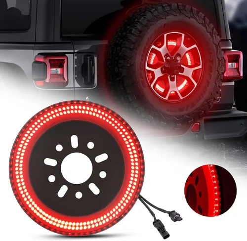 SUPAREE Luz de freno de neumático de repuesto de 3 lados, luz LED de rueda de 400 PCS, tercera luz de freno Plug-N-Play que se ajusta para Jeep JL