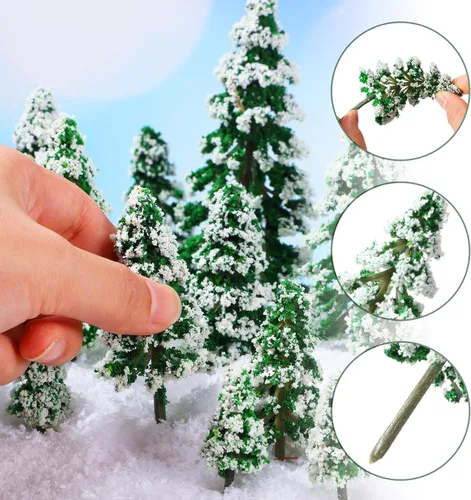 Miniatura 3 de Skylety 35 Piezas Árboles Modelo de 1.2 a 6.3 Pulgadas, Mezcla de Árboles en Miniatura, Suministros de Diorama, Plantas Falsas, Escenario de Tren