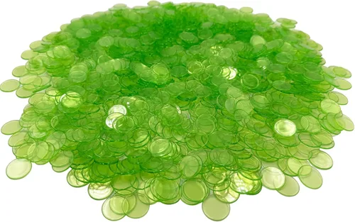 Miniatura 4 de YH Poker 1000 fichas de marcadores de fichas de bingo, discos de plástico, contadores de chips para juego de bingo, ideal para fiestas, aula, Verde