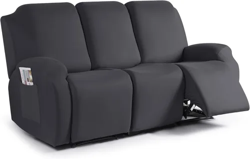 Miniatura 13 de TAOCOCO Funda para sofá reclinable, 3 piezas de fundas de tela de poliéster elástica para sofá reclinable de 3 asientos, protector de muebles suave