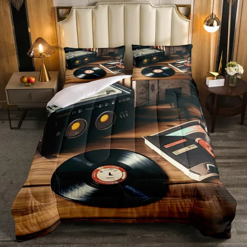 Miniatura 15 de Juego de edredón de cine tamaño individual, ropa de cama vintage de cine para niños, niñas y adultos, juego de edredón de palomitas de maíz