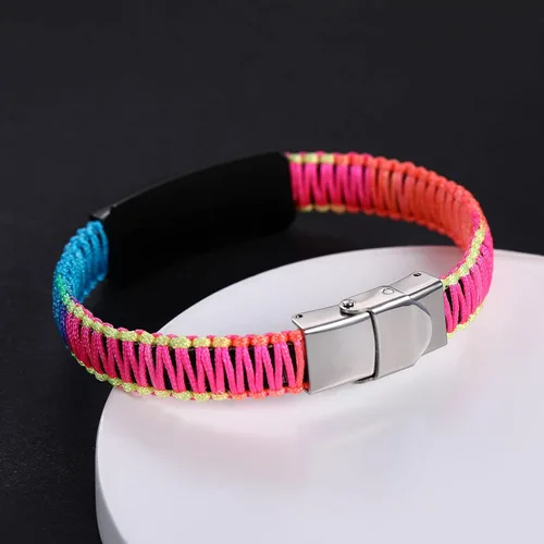 Miniatura 4 de Pulseras de alerta médica para mujeres Pulseras de identificación médica personalizables para hombres, niñas y niños Pulseras médicas trenzadas