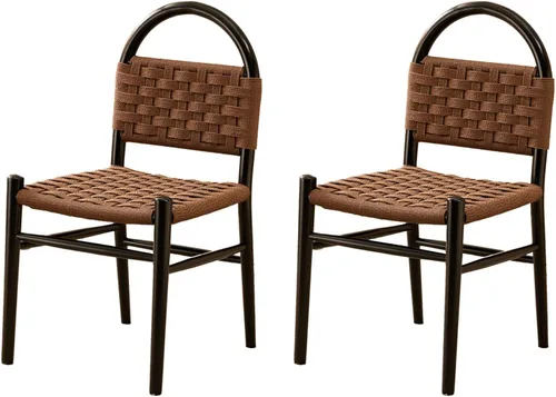 Miniatura 9 de Rattan Dining Room Chairs Wooden, Woven Kitchen Chairs, Dining Room Chair with Wood Legs, Vanity Chair,Armless Side Chair for Home Bar Restaurant
