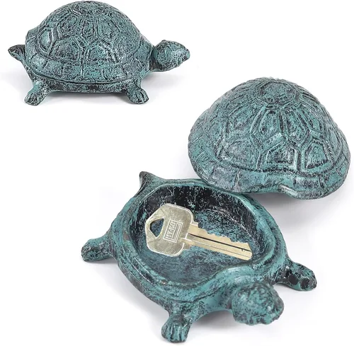 Ocultador de llaves para exteriores, estatua de animal de hierro fundido y llaves para exteriores, soporte decorativo para llaves ocultas, antiguo