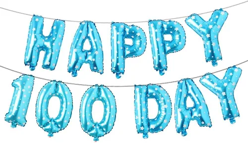 Miniatura 5 de Juego de globos de papel de aluminio con letras del alfabeto, pancarta de feliz 100 días, suministros de decoración para fiesta de cumpleaños (rojo)
