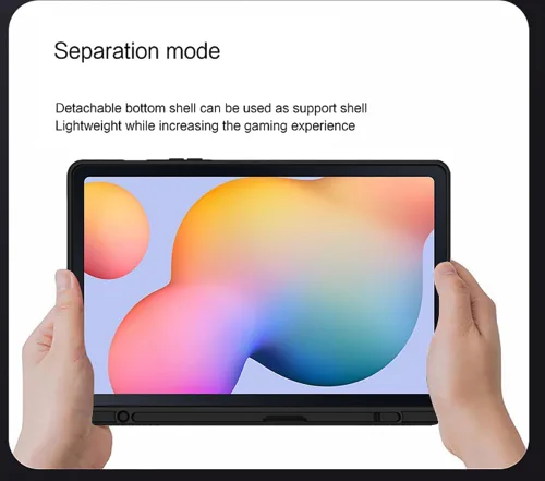Miniatura 8 de Funda de teclado para Samsung Galaxy Tab S6 Lite de 10.4 pulgadas 2024/2022/2020 con panel táctil, retroiluminación inteligente de 7 colores, funda