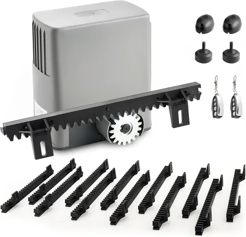 CO-Z Abridor de Puerta Corredera Accionado por Cremallera de 1400 Libras con Sistema de Alarma, Abridor Automático de Puerta de 280W con Controles