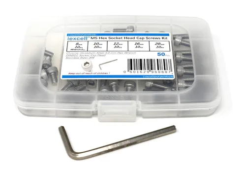 Miniatura 107 de iexcell 25 piezas M4 x 60/65/70/75/3.150 in paso de rosca 0.028 in acero inoxidable 304 cabeza hexagonal Tornillos Tornillos surtido Kit