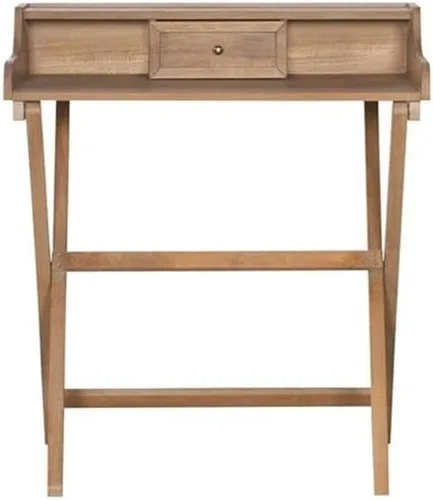 Miniatura 4 de Escritorio plegable, 30 pulgadas de ancho x 18 pulgadas de profundidad x 34.25 pulgadas de alto, madera de caucho y MDF, acabado marrón rústico