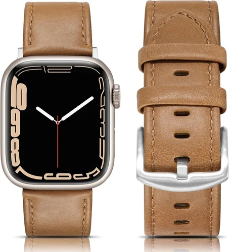 Miniatura 11 de EDIMENS Correas de cuero compatibles con Apple Watch de 1.81 pulgadas, 1.77 pulgadas, 1.73 pulgadas, 1.65 pulgadas (serie 1, 2, 3) para hombres