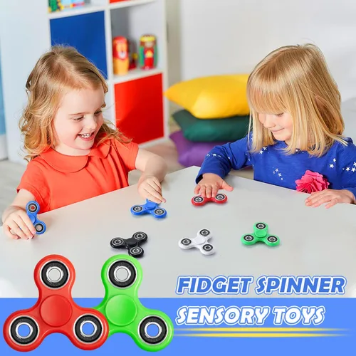 Miniatura 3 de SCIONE Fidget Spinners - Paquete de 5 juguetes sensoriales para aliviar el estrés para adultos y niños, juguetes para reducir la ansiedad, rellenos