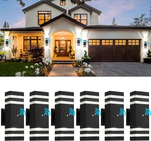 Miniatura 12 de tewei Luces LED de montaje en pared para exteriores del anochecer al amanecer, 1 paquete de 14 W, IP65, 3000 K, 1100 lúmenes, blanco cálido