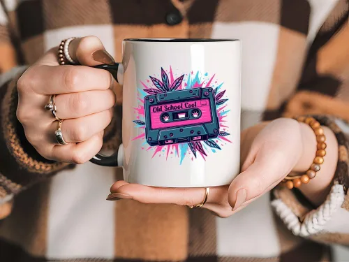 Miniatura 6 de Taza de café divertida, diseño de cassette para amantes de la música retro, nostalgia musical de los años 80, taza única para músicos, taza