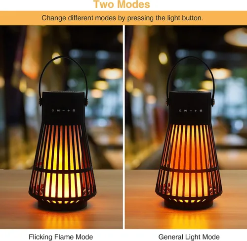 Miniatura 4 de Altavoz Bluetooth para exteriores con atmósfera de llama, altavoz inalámbrico LED impermeable con antorcha, sonido estéreo, accesorios geniales