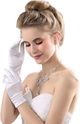 Miniatura 4 de Miranda's Bridal Women's Wrist Length Formal Gloves