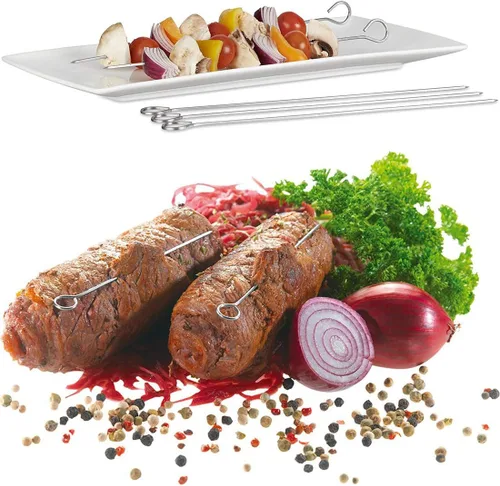 Miniatura 5 de Brocheta de acero inoxidable de 5.9 pulgadas para asar a la parrilla, palitos de cóctel, palillos de vidrio de Martini reutilizables, 50 piezas