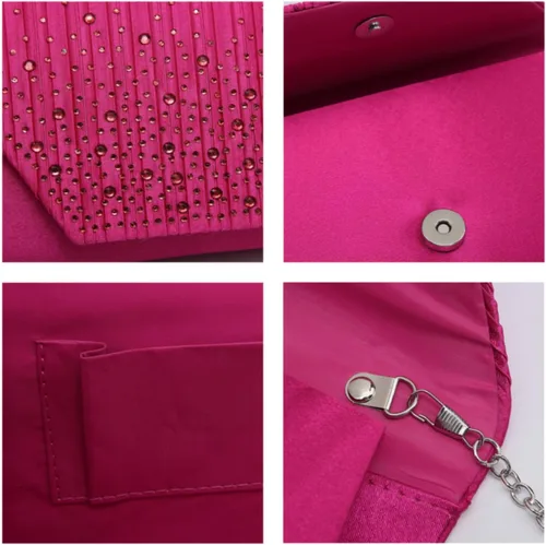 Miniatura 6 de Dasein - Bolsos de mano para mujer, para bodas, carteras para fiestas, bolsos de mano tipo clutch para cócteles, graduación, formales con strass