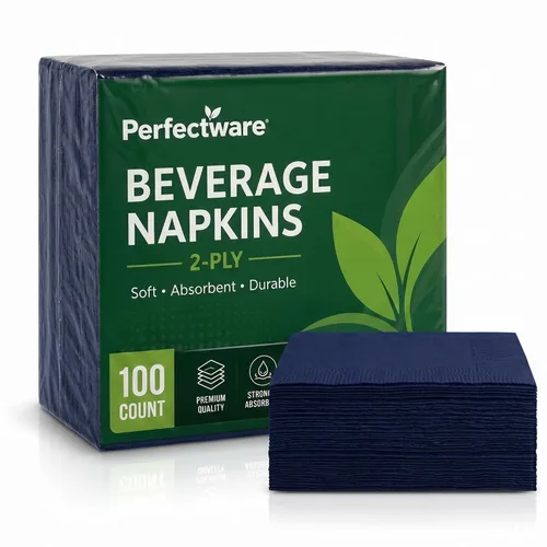 Miniatura 15 de Perfectware - Servilletas negras para bebidas de 2 capas - Paquete de 300 servilletas de cóctel, 10 x 10 pulgadas