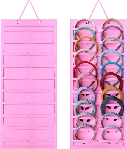 Miniatura 10 de SMUK Organizador de diadema colgante para niñas, soporte para diadema de pared para mujeres, organizador de accesorios para el cabello en la pared