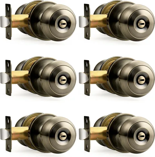 Miniatura 14 de Probrico - Perillas de puerta de negro mate, manijas de puerta con cerradura y perilla, manijas de puerta interior sin llave para baño y dormitorio