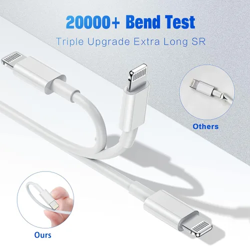 Miniatura 4 de Paquete de 4 cables de carga para iPhone, Lightning a USB-A con certificación MFi [3/3/6/6 pies], cable de carga rápida compatible con iPhone 12/12