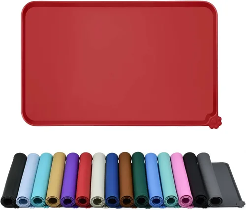Miniatura 21 de Reopet Tapete de silicona para cuenco de perro y gato, antiadherente, para alimentos, impermeable, varios colores, tamaños y propósitos Gris
