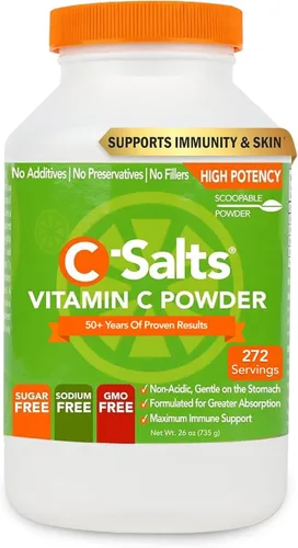 Miniatura 13 de C-Salts Suplemento de Vitamina C en Polvo - 100% Puro Vitamina C Amortiguada de Alta Dosis para Apoyo Inmunológico - Orgánico, Sin Azúcar, Vegano