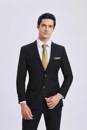 Miniatura 317 de HISDERN Conjunto de corbata a cuadros a cuadros pañuelo tejido clásico formal para hombre corbata y bolsillo cuadrado