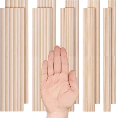 100 varillas de madera de 12 pulgadas a 12 pulgadas, 5 tamaños, varillas de bambú de 1/8 3/16 1/4 5/16 3/8 x 12 pulgadas, varillas largas para