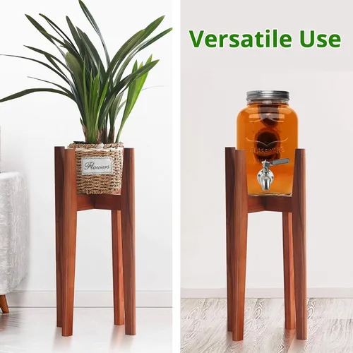 Miniatura 9 de MAVOTER - Soporte para plantas de 24" de altura, soportes de madera para plantas de interior, soporte de esquina para plantas de estilo moderno
