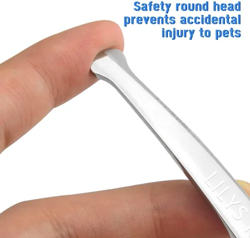 Miniatura 3 de Aseo de seguridad de acero inoxidable con punta redonda para mascotas de 6.5 pulgadas para perros y gatos (tijera curva)