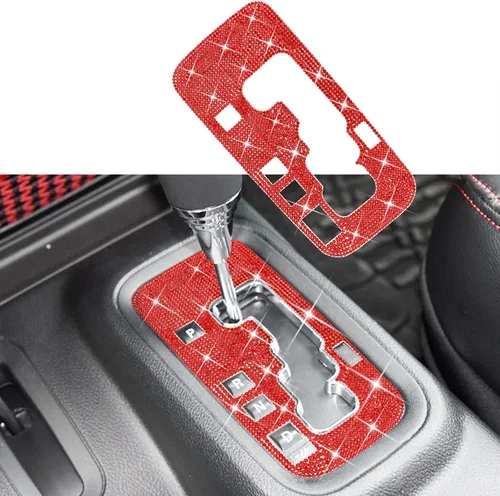 Miniatura 8 de Para Jeep Wrangler JK JKU Accesorios 2012 2013 2014 2015 2016 2017 2018 Bling Gear Shift Box Frame Cover Trim Panel Sticker para mujeres y hombres
