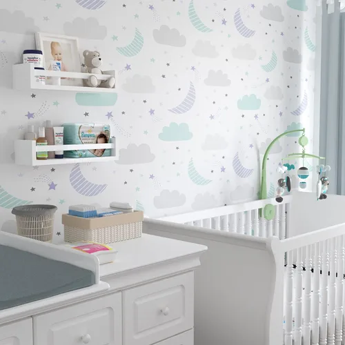 Miniatura 5 de You Have Space Elba - Estantes flotantes para decoración de habitación de niños, estantes de guardería para pared, estantería, color blanco, juego
