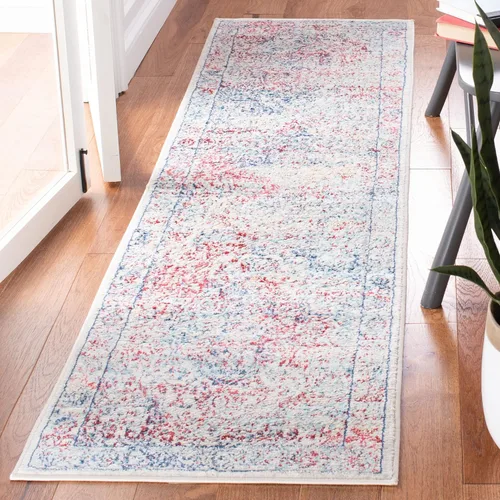 Miniatura 30 de SAFAVIEH - Alfombra de la colección Brentwood - 6' x 9', azul marino y gris claro, diseño envejecido con medallón, no desprende pelusa y fácil azul