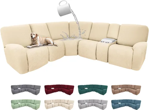 Miniatura 85 de Fundas de sofá reclinable seccional 100% impermeables para sofá reclinable en forma de L, funda de sofá modular de esquina en forma de L, fundas