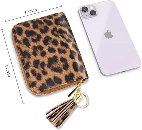 Miniatura 3 de Billetera pequeña para tarjetas de crédito RFID con purpurina linda para mujer