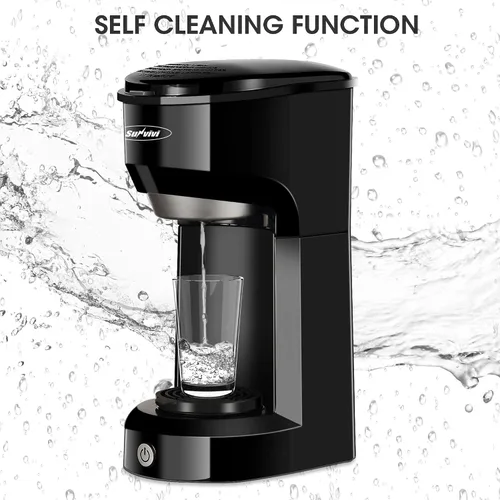 Miniatura 8 de Cafetera individual K Cup para café en cápsulas y molido, filtro permanente, café con tanque de 6-14 onzas botón de una pulsación, negra Negro