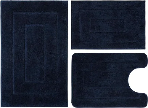 Miniatura 9 de Juego de 3 alfombras de baño, con alfombra de inodoro en forma de U de 20 x 28 pulgadas, ultra absorbente de agua y súper suave, antideslizante