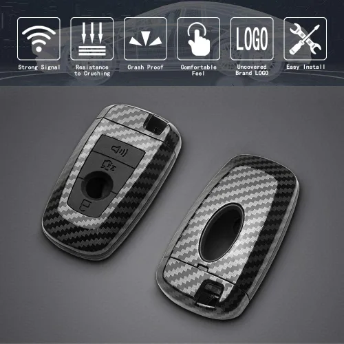 Miniatura 3 de Funda para llave inteligente compatible con Ford Edge Expedition Explorer Fusion para Mustang Cobra, mando a distancia sin llave de 4 botones