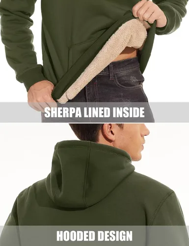 Miniatura 5 de MAGCOMSEN Sudadera con capucha de forro polar Sherpa para hombre