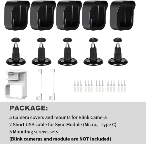 Miniatura 6 de Nuevo Blink - Soporte de pared para cámara para exteriores, montaje ajustable de 360° y carcasa protectora a prueba de clima con módulo Blink Sync