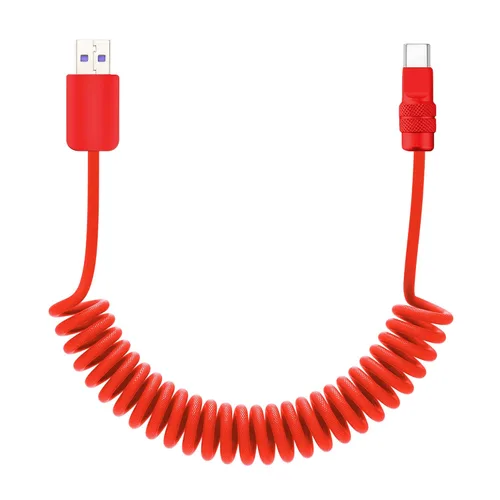 Miniatura 24 de chubbycable Curly Chubby - Cable de carga rápida USB C en espiral de 240 W, cable de carga retráctil trenzado duradero para automóvil compatible