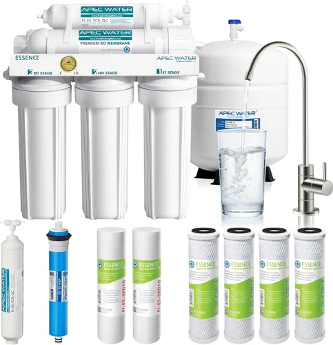 Miniatura 11 de APEC Water Systems ROES-50 Essence Series - Sistema de filtración de agua potable de ósmosis inversa de 5 etapas con certificación WQA, muy seguro