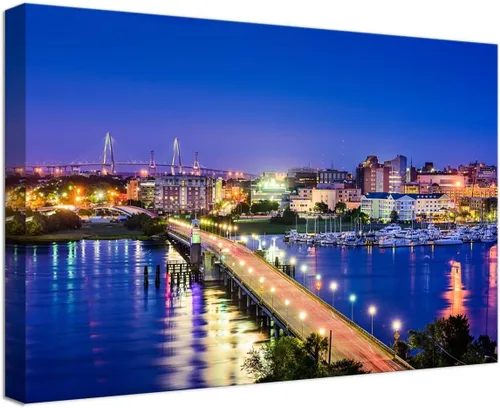 Miniatura 45 de Myrtle Beach - Arte de pared con diseño de horizonte de la ciudad de Carolina del Sur, Estados Unidos, para oficina, sala de estar, dormitorio