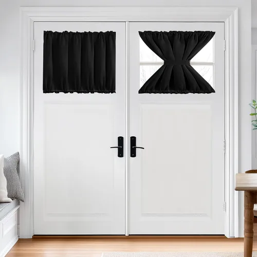 Miniatura 83 de Cortina térmica para puerta con bolsillo para barra, opacas, tratamiento de ventanas con ojales y ojales Deconovo 1 panel