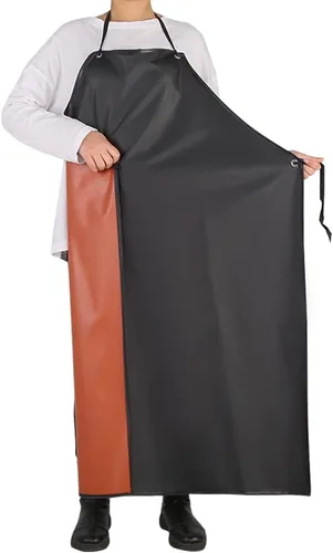 Delantal de PVC resistente a productos químicos, color negro, talla grande, unisex, impermeable, para lavar platos, aseo de perros, jardinería,