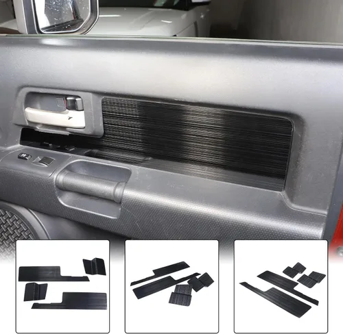 Miniatura 5 de Aunginsy Cubierta de moldura de panel de puerta interior de coche Compatible con Toyota FJ Cruiser 2007-2021 Protección de panel de manija de puerta